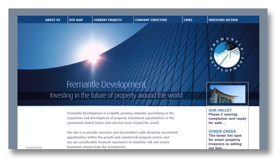 International property company website design