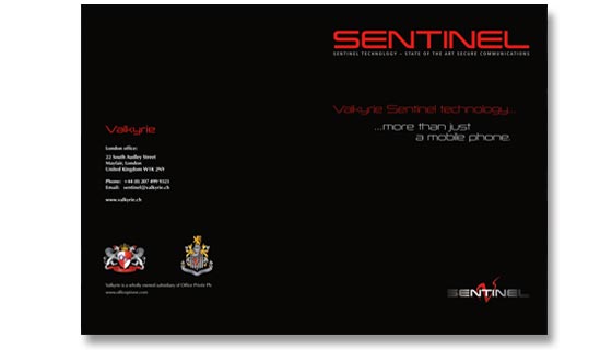 Brochure design for hi tech mobile security system